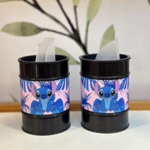 Set de Latas Stitch (Fondo Hojas)