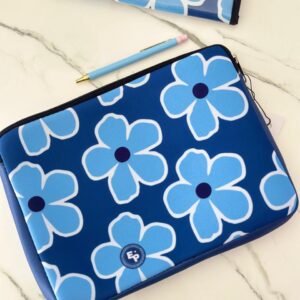Porta Tablet Flores Azules