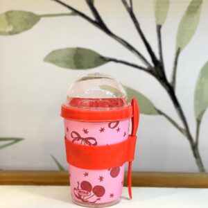 Vaso Contenedor Yogurt & Cereales (Cherry)