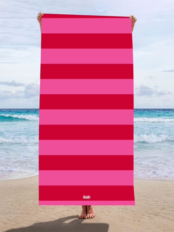 Toallón Rayas Fucsia & Rojo