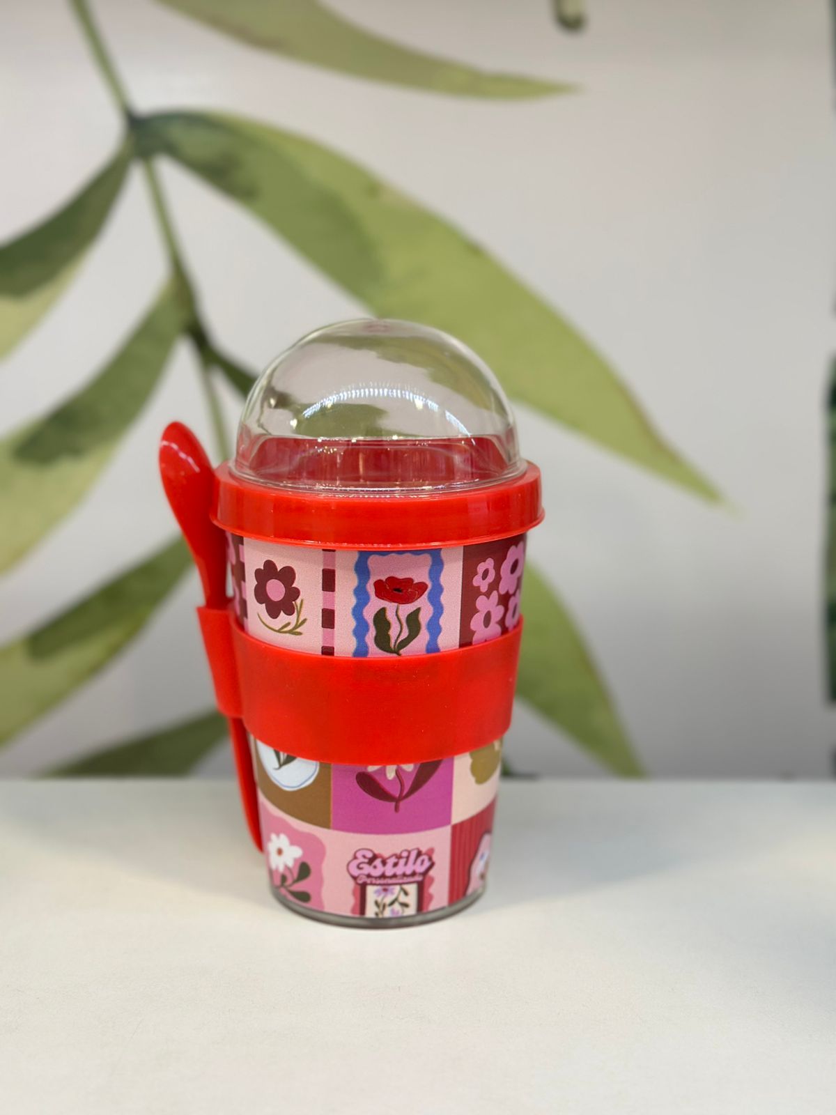 Vaso Contenedor Yogurt & Cereales (Florcitas)