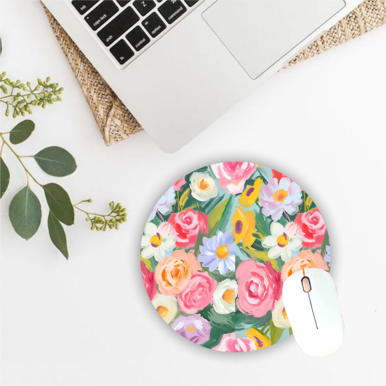 Mouse Pad Flores Acuarela