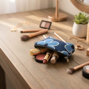 Neceser Mini de Neopren (Estampa Flores Azules)