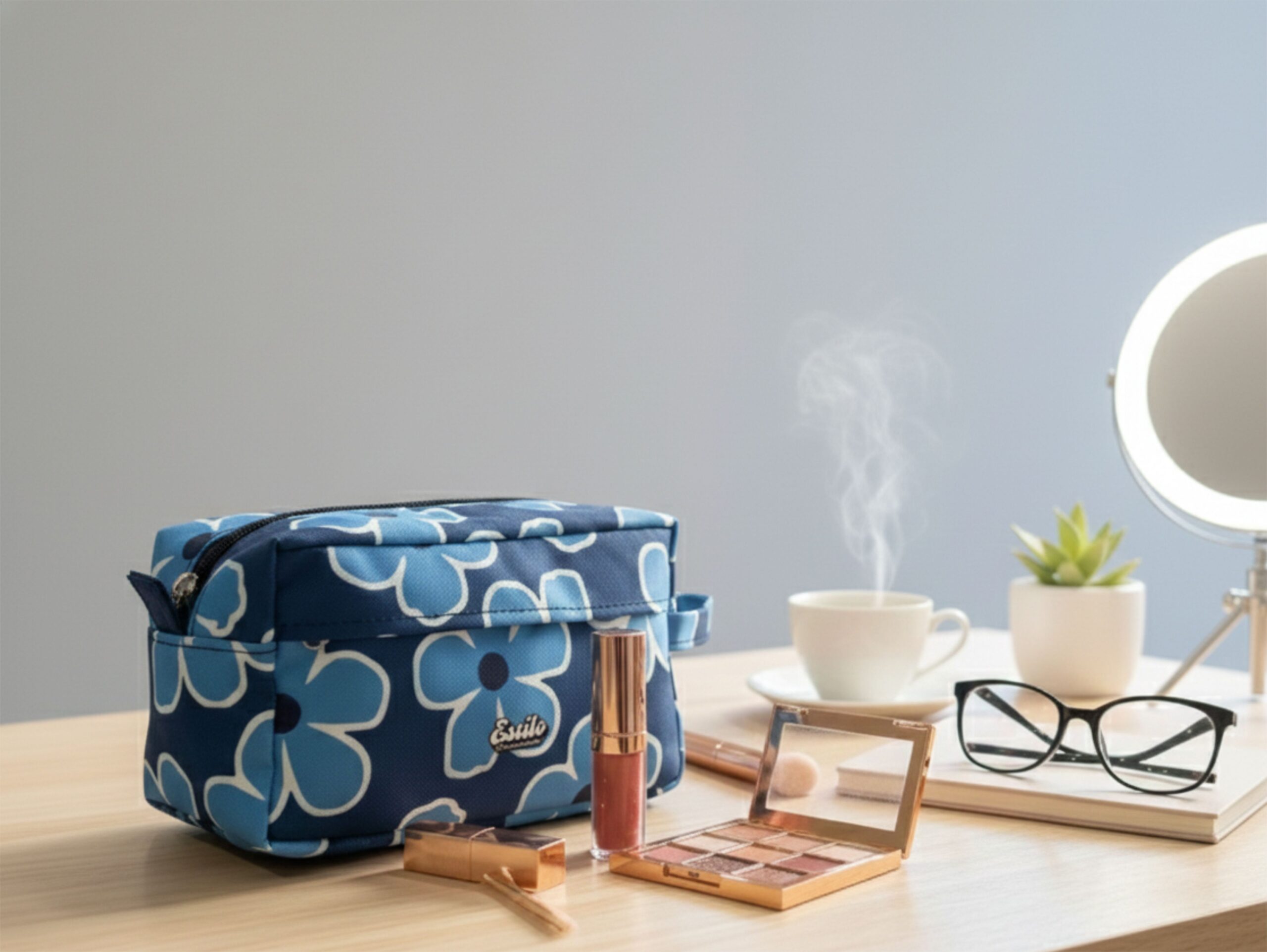 Cartuchera Max Flores Azules