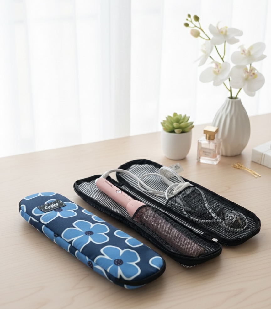 Estuche Porta Planchita Large (Florces Azules)