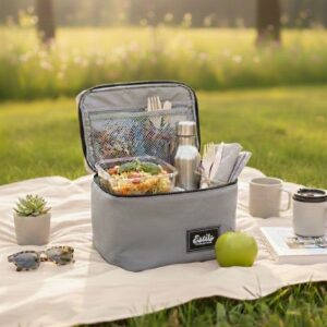 Lunchera Termica (Gris y Beige)