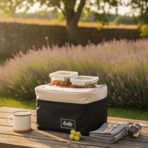 Lunchera Termica (Negra y Beige)