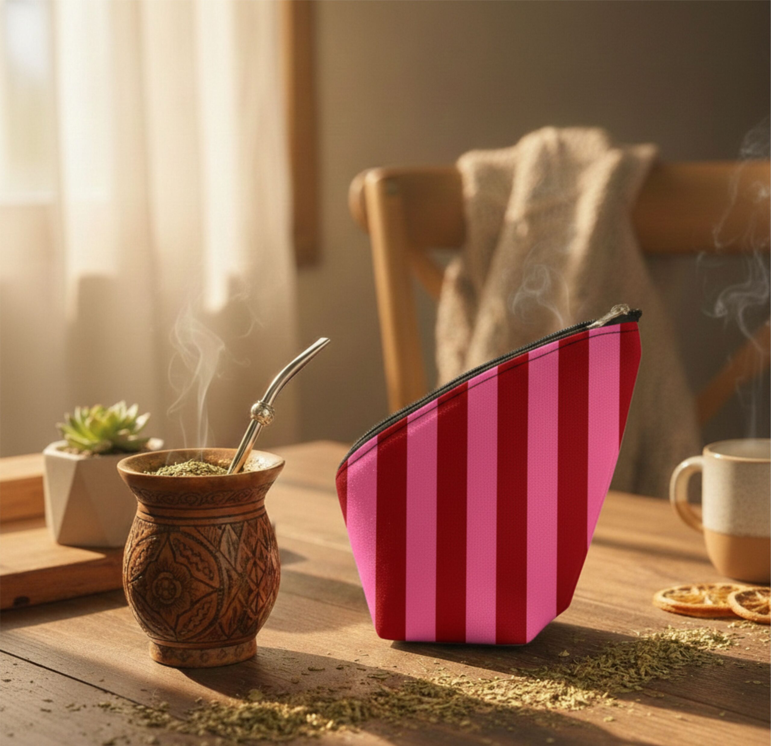 Chau Lata Rayas Fucsias Rojas