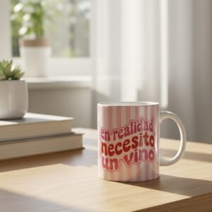 Taza de Cerámica Necesito un Vino