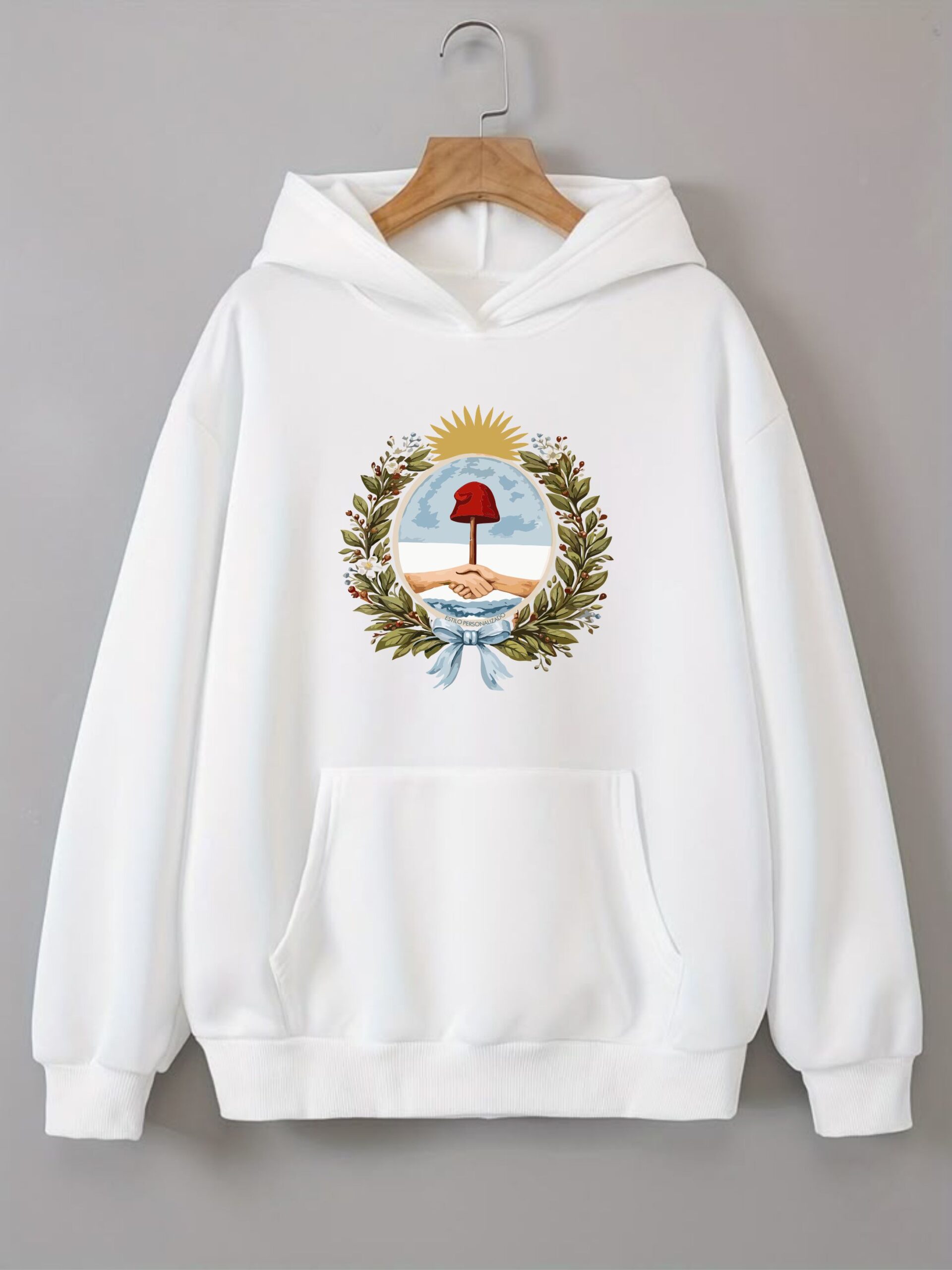 Buzo Canguro Blanco Argentina