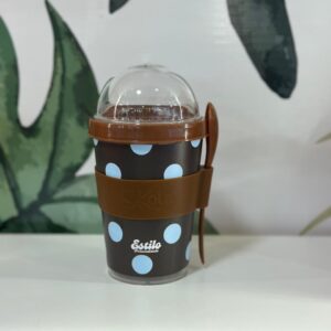 Vaso Contenedor Yogurt & Cereales (Lunares Celestes)