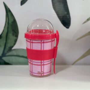 Vaso Contenedor Yogurt & Cereales (Cuadros)