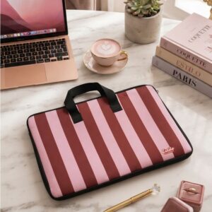 Porta notebook Rayas Bordo & Rosa