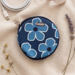 Estuche Porta Cargador (Flores Azules)