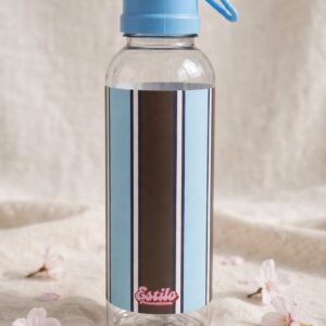 Botella Con Mosqueton (Rayas Celeste & Marron)