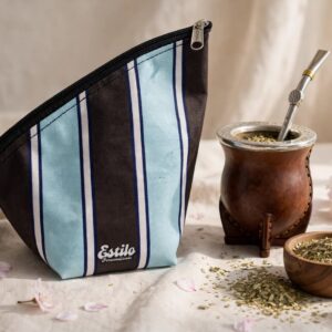 Chau Lata (Estampa Rayas Celeste & Marron)