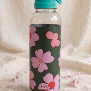 Botella Con Mosqueton (Flores Rosa)