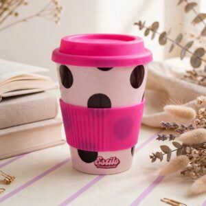 Vaso Termico (Estampa Rosa & Lunares Marron)