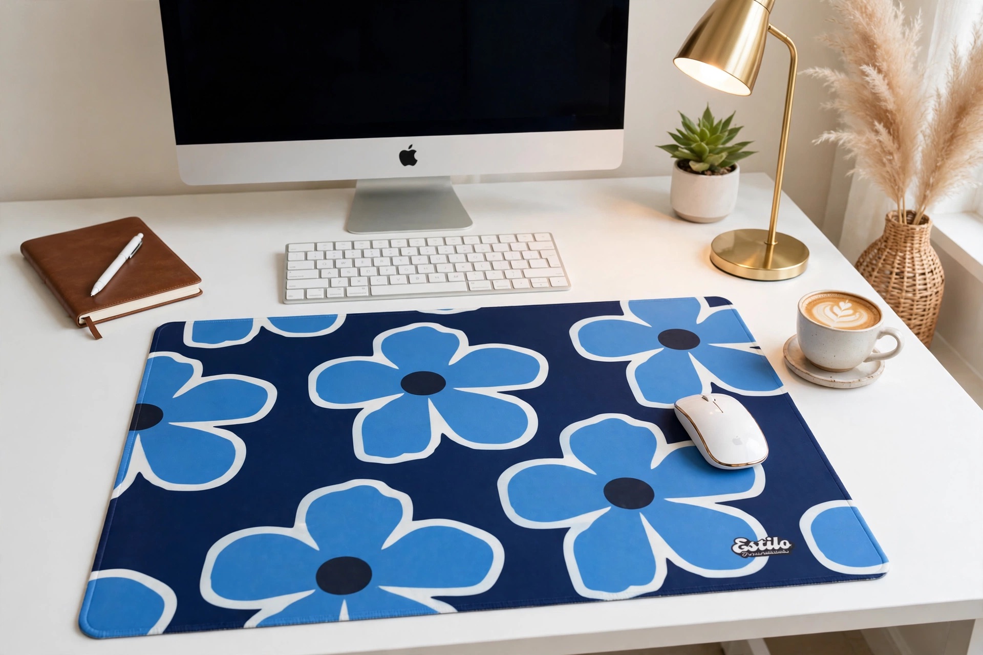 Mouse Pad XXL (Estampas Flores Azules)