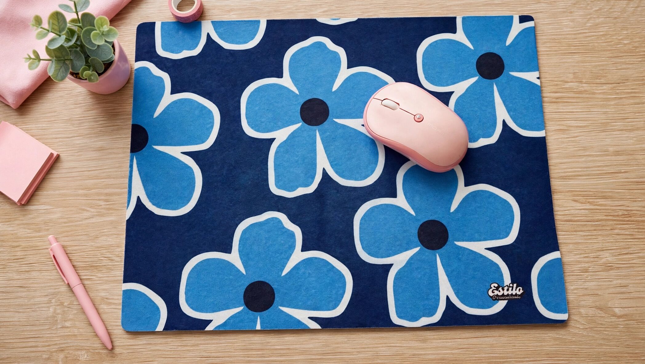 Mouse Pad XXL (Estampas Flores Azules) - Imagen 2