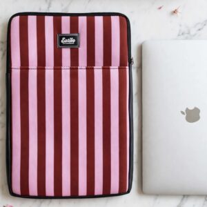 Porta Notebook Praga (Estampa Rayas Marron & Rosa)