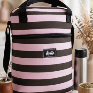 Bolso Matero (Estampa Rayas Marron & Rosa)