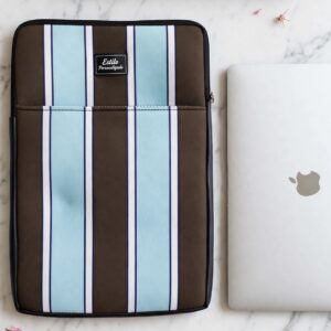 Porta Notebook Praga (Estampa Rayas Celeste & Marron)