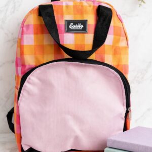 Mochila Con Manija (Estampa Cuadritos Sunset)