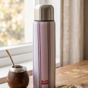 Funda Para Termo (Estampa Rayas Rosa & Amarilla)